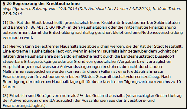 § 26 der Hauptsatzung der Stadt Düsseldorf