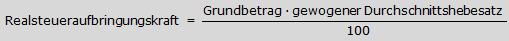 Berechnung Realsteueraufbringungskraft