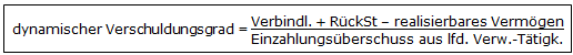 Formel: dynamischer Verschuldungsgrad