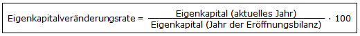 Formel: Eigenkapitalveränderungsrate (EKVR)