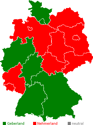 Bund-Länder-Finanzausgleich in Deutschland: Länderfinanzausgleich im engeren Sinne im Jahr 1995 im Ländervergleich (Geber vs. Nehmer)