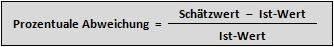 Prozentuale Abweichung - Schätzwert - Ist-Wert